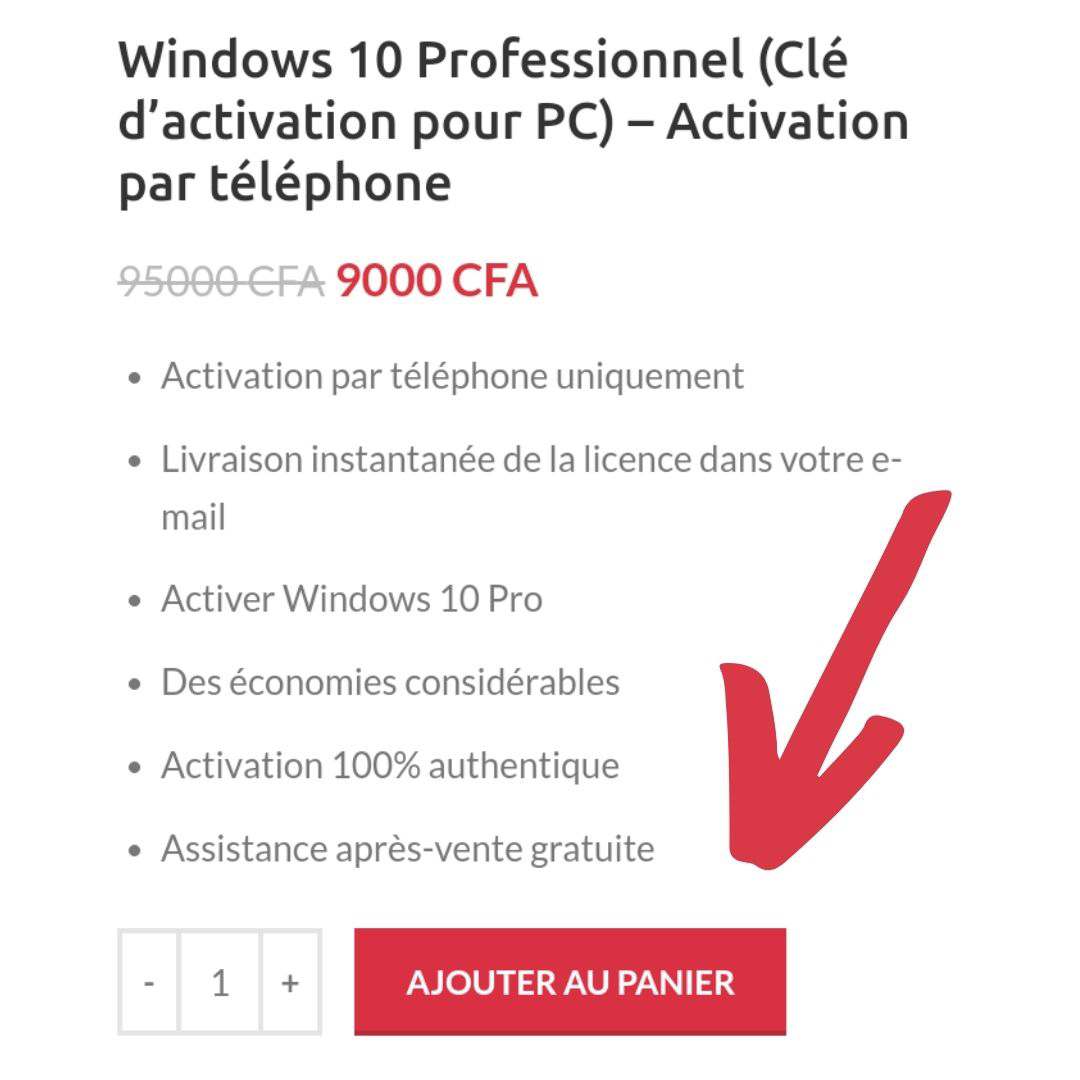 Clé Windows 10 Professionnel - Clé d'activation authentique pour 20 PC -  Presellia Africa