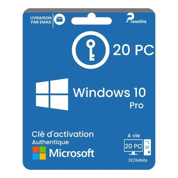 Clé Windows 10 Professionnel - Clé d'activation authentique pour