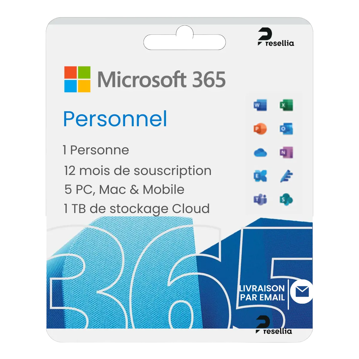 Microsoft 365 Personnel, Abonnement de 12 mois, 1 personne